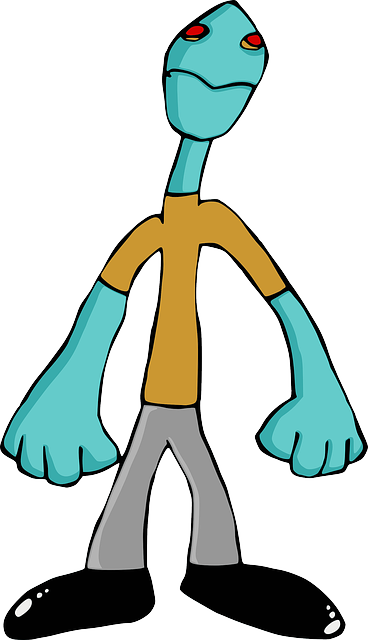 Free download Cartoon Man Alien Blue - Free vector graphic on Pixabay free illustration to be edited with GIMP free online image editor