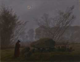 Free download Caspar David Friedrich, A Walk At Dusk free photo or picture to be edited with GIMP online image editor