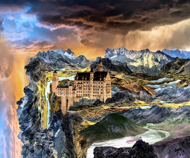 Free download Castle Fantasy Landscape -  free illustration to be edited with GIMP free online image editor