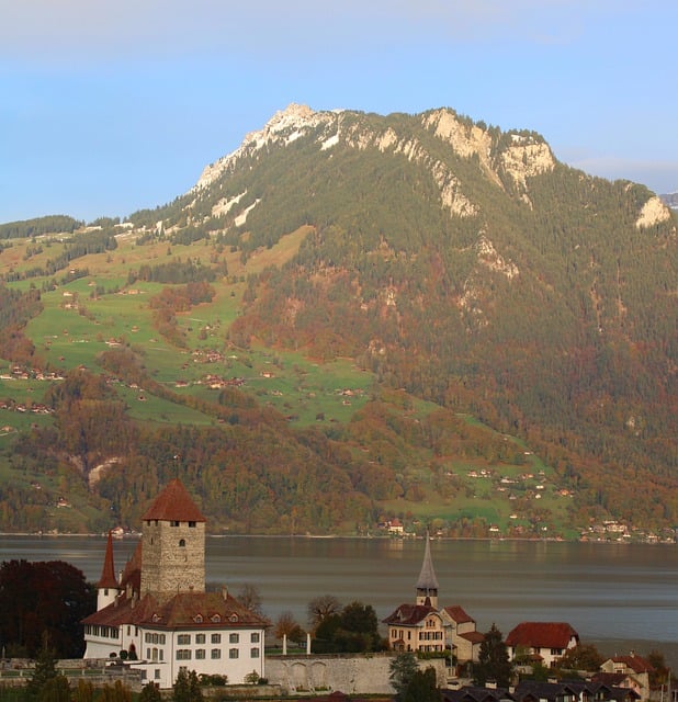 Free download castle spiez panorama mountain free picture to be edited with GIMP free online image editor