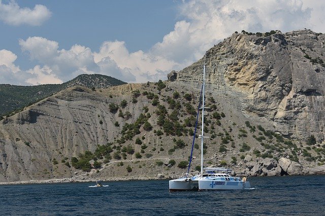 دانلود رایگان Catamaran Ship Sea - عکس یا تصویر رایگان قابل ویرایش با ویرایشگر تصویر آنلاین GIMP