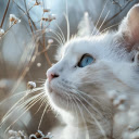 Cat and flowers  screen for extension Chrome web store in OffiDocs Chromium