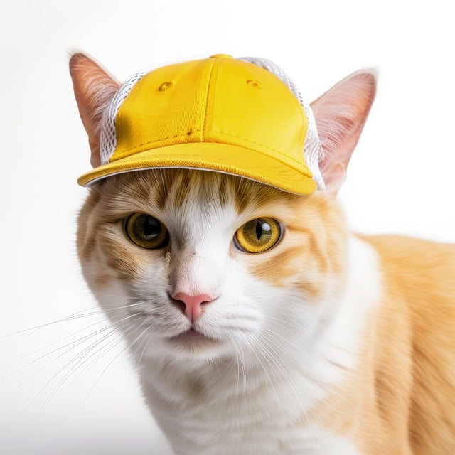 Free download cat cap yellow cute funny pussy free picture to be edited with GIMP free online image editor