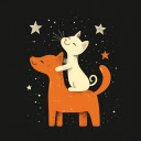 Cat Dog and Stars  screen for extension Chrome web store in OffiDocs Chromium