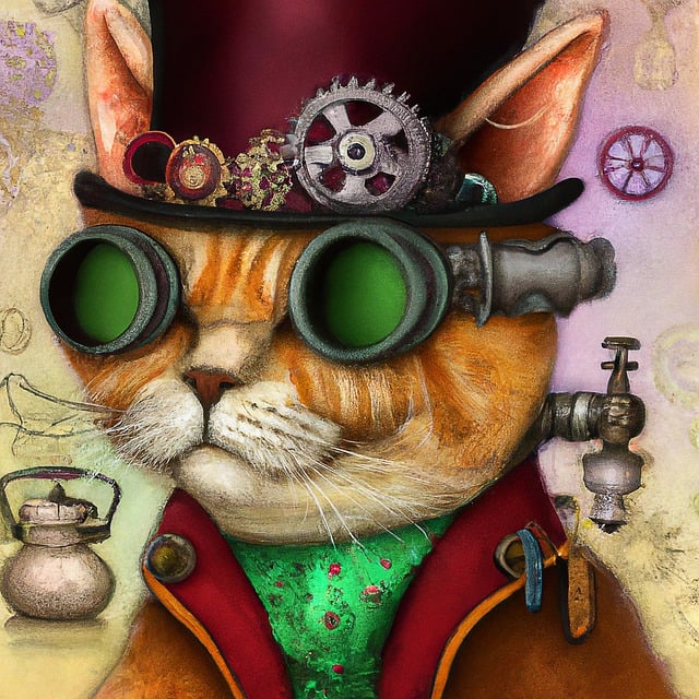 Free download cat fantasy steampunk glasses free picture to be edited with GIMP free online image editor