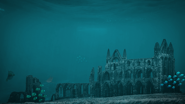 Free download Cathedral Underwater Water -  free illustration to be edited with GIMP free online image editor