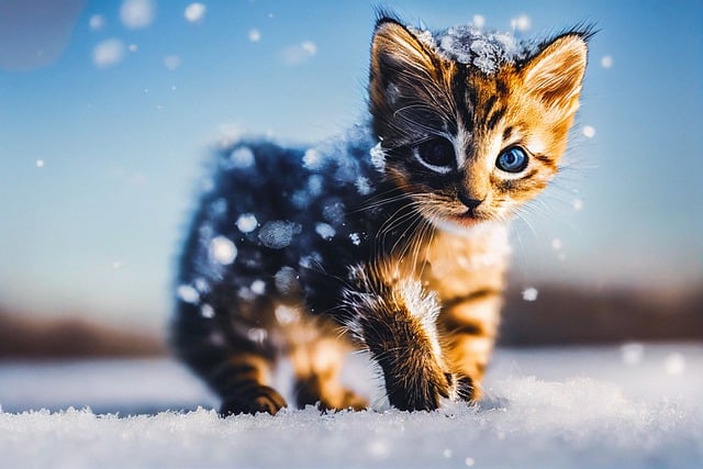 Free download cat kitten frozen outdoor animal free picture to be edited with GIMP free online image editor