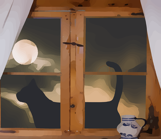 Free download Cat Moon WindowFree vector graphic on Pixabay free illustration to be edited with GIMP online image editor