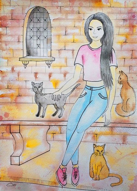 Free picture Cats Pets Girl -  to be edited by GIMP free image editor by OffiDocs
