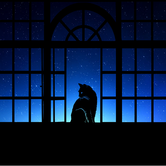 Template Photo Cat Window Twilight -  for OffiDocs