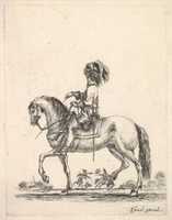Free download Cavalier Riding at a Walk Towards the Left, from Divers exercices de cavalerie free photo or picture to be edited with GIMP online image editor