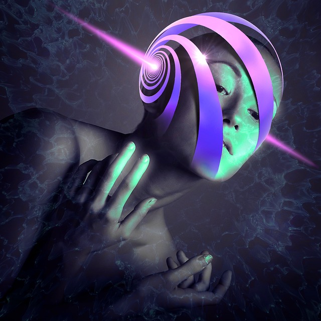 Free graphic cd cover woman helmet spiral pose to be edited by GIMP free image editor by OffiDocs