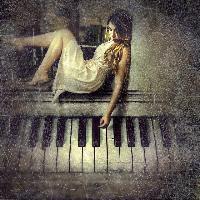 Free download cd cover woman piano composing free picture to be edited with GIMP free online image editor