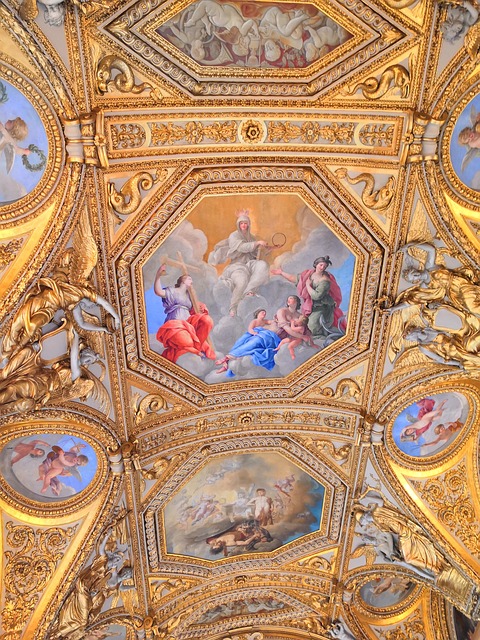 Free download ceiling louvre paintings gold free picture to be edited with GIMP free online image editor
