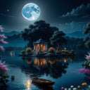 Celestial Moonlit Lake  screen for extension Chrome web store in OffiDocs Chromium