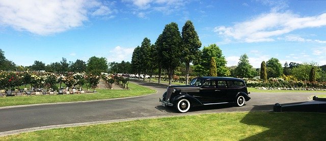 Free download Cemetery Vintage Hearse Funeral -  free photo or picture to be edited with GIMP online image editor