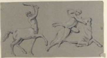 Free download Centaur with Club and Maiden on Bull free photo or picture to be edited with GIMP online image editor