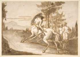 Free download Centaur with Shield and Two Satyresses free photo or picture to be edited with GIMP online image editor