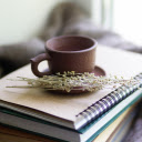 Ceramic cup on book  screen for extension Chrome web store in OffiDocs Chromium