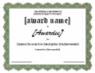Free download Certificate Template for the Award DOC, XLS or PPT template free to be edited with LibreOffice online or OpenOffice Desktop online