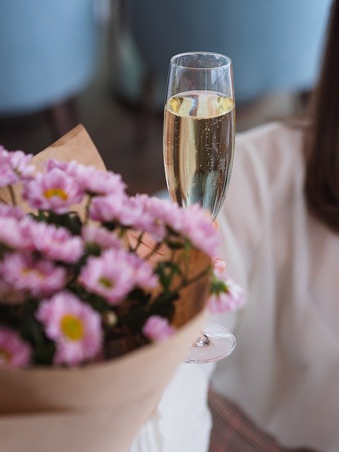 Free download champagne flowers food wine free picture to be edited with GIMP free online image editor