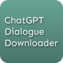 ChatGPT Dialogue Downloader  screen for extension Chrome web store in OffiDocs Chromium