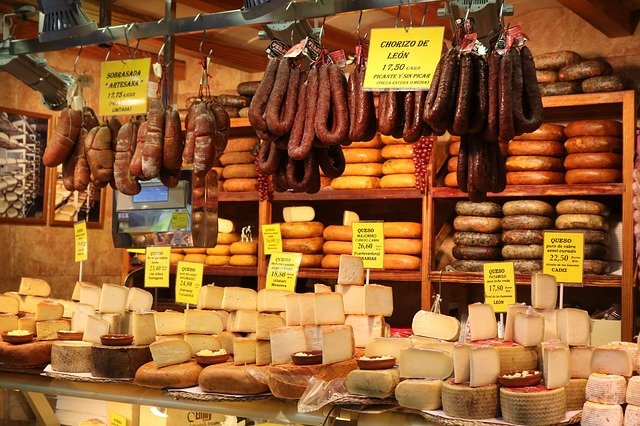 Free graphic cheese sausage ham market hall to be edited by GIMP free image editor by OffiDocs