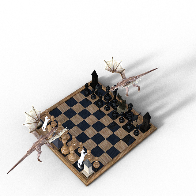 Free download Chess Board Figures Dragons -  free illustration to be edited with GIMP free online image editor