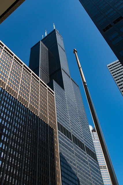 Unduh gratis Chicago Skyscraper Building - foto atau gambar gratis untuk diedit dengan editor gambar online GIMP