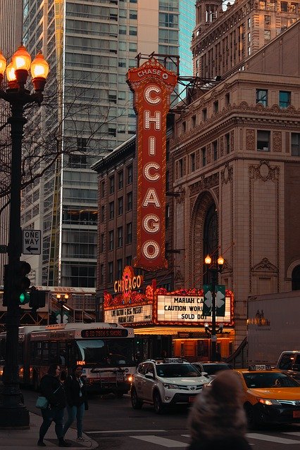 Free download Chicago Theatre Light -  free photo or picture to be edited with GIMP online image editor