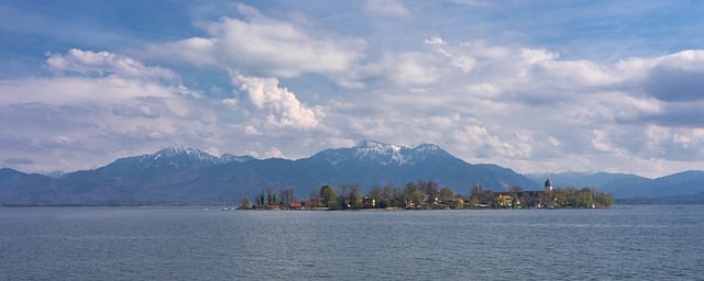 Free download chiemsee lake mountains clouds free picture to be edited with GIMP free online image editor