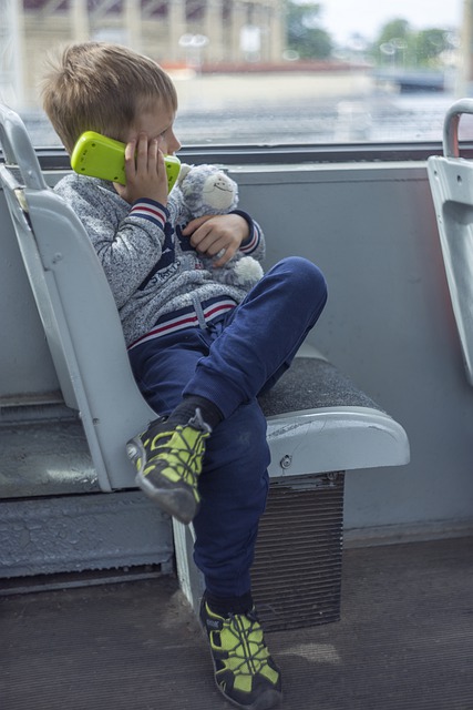 Free download child bus phone talking call free picture to be edited with GIMP free online image editor