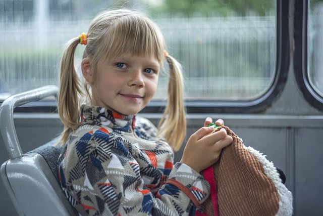 Free download child girl bus happy free picture to be edited with GIMP free online image editor