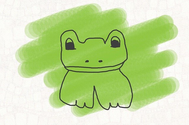Free download Children Drawing Frog Green -  free illustration to be edited with GIMP free online image editor