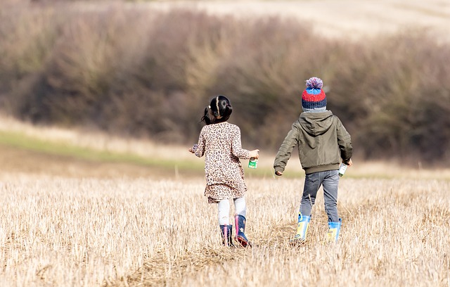 Free download children running field kids happy free picture to be edited with GIMP free online image editor