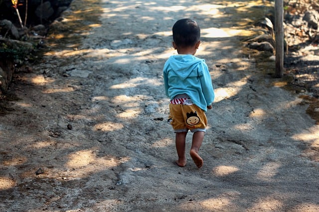 Free download child walk sad alone children go free picture to be edited with GIMP free online image editor