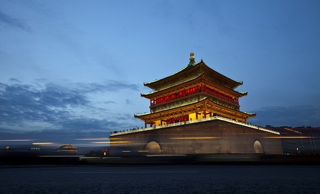 Free download china xi an bell tower building free picture to be edited with GIMP free online image editor