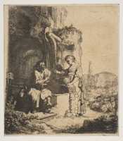 Free download Christ and the Woman of Samaria among Ruins free photo or picture to be edited with GIMP online image editor