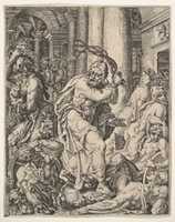 Free download Christ Driving the Money Changers from the Temple, from The Fall and Salvation of Manking through the Life and Passion of Christ free photo or picture to be edited with GIMP online image editor