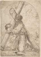Free download Christ Kneeling, Carrying the Cross free photo or picture to be edited with GIMP online image editor