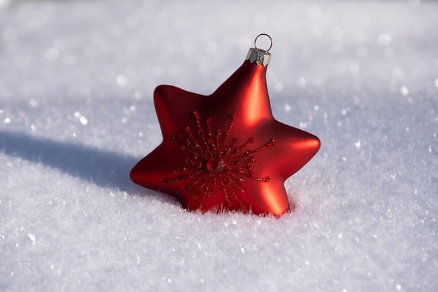 Free download christmas snow ornament star red free picture to be edited with GIMP free online image editor