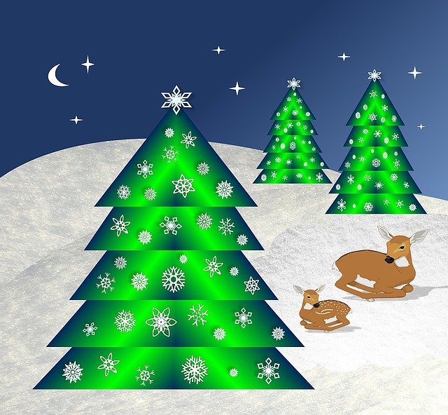 Free download Christmas Trees Snow -  free illustration to be edited with GIMP free online image editor