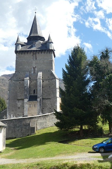 Kostenloser Download Kirche Bagnères-Baudéan Pyrénées - kostenloses Foto oder Bild zur Bearbeitung mit GIMP Online-Bildbearbeitung