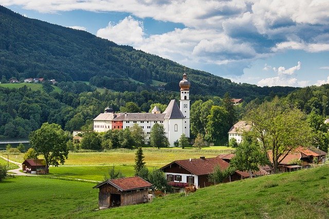 Template Photo Church Landscape Bavaria Onion -  for OffiDocs