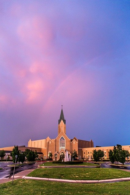 دانلود رایگان Church Rainbow Clouds - عکس یا تصویر رایگان قابل ویرایش با ویرایشگر تصویر آنلاین GIMP