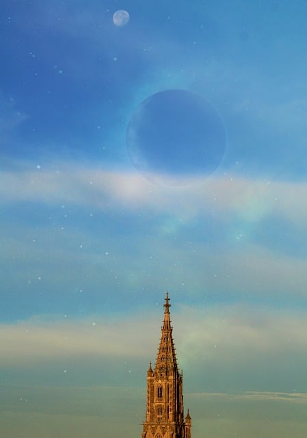 Free download church tower planet moon historical free picture to be edited with GIMP free online image editor