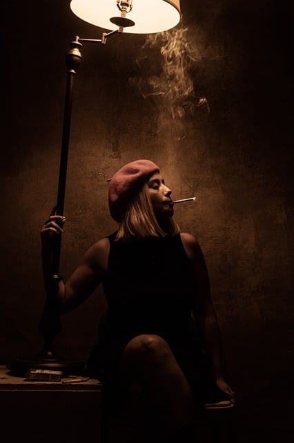 Free download cigarette smoking woman lamp light free picture to be edited with GIMP free online image editor