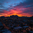 Cinego Red Sky End Of Day Interface  screen for extension Chrome web store in OffiDocs Chromium