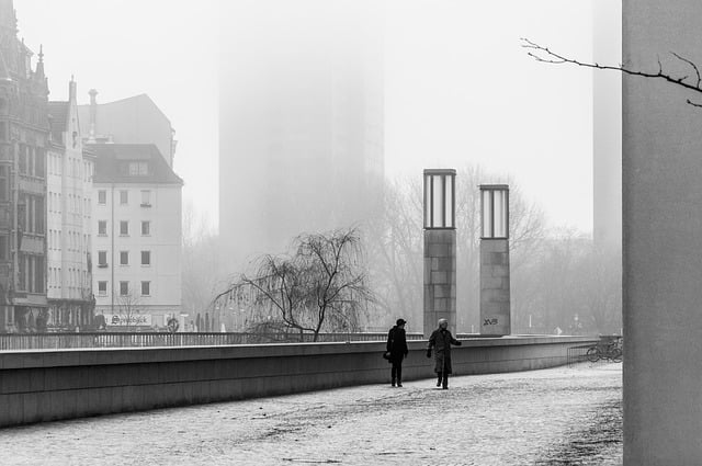 Free download city fog road haze foggy winter free picture to be edited with GIMP free online image editor