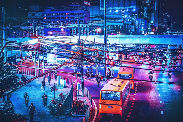 Free download city night cyberpunk street road free picture to be edited with GIMP free online image editor